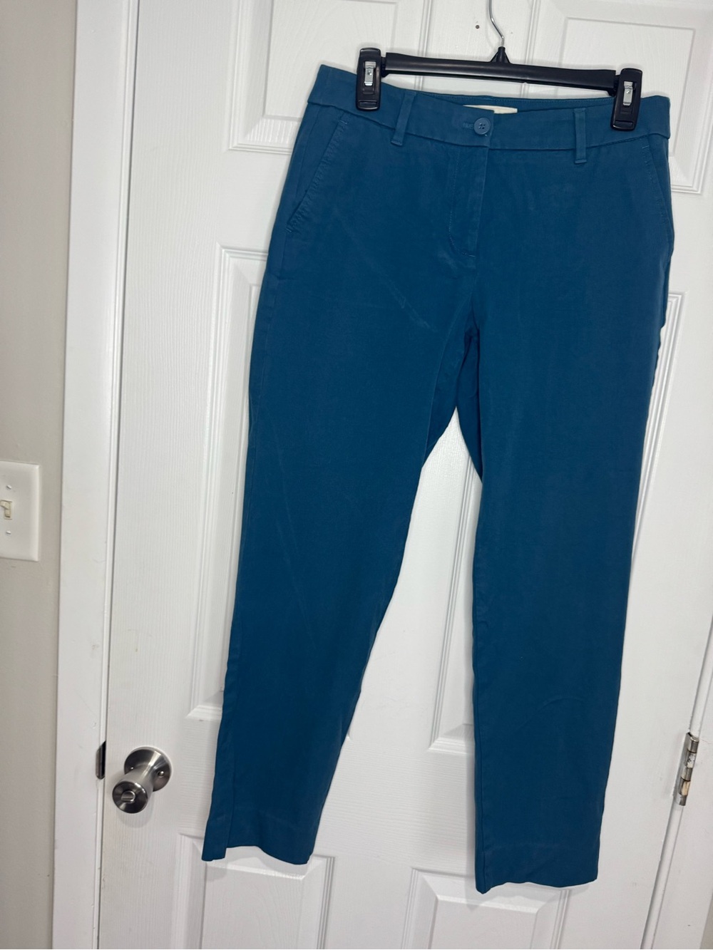 Talbots Teal Cropped Straight-Leg Jeans